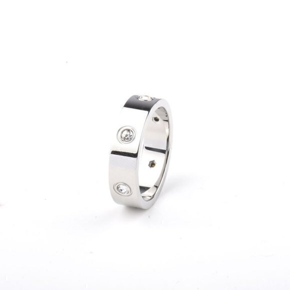 Forever In Love Ring - Stainless Steel SILVER TONE with stone Size‎ 8Forever In - Picture 7 of 8